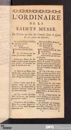 L'ordinare de la Messe.