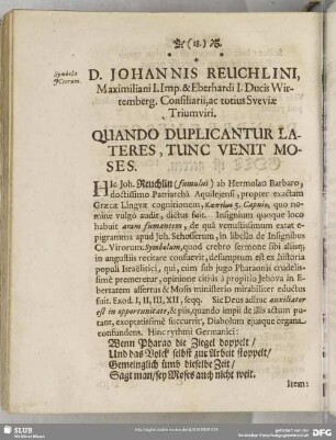 [XXI.] D. Johannis Reuchlini ...