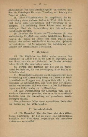 V. Abrüstung