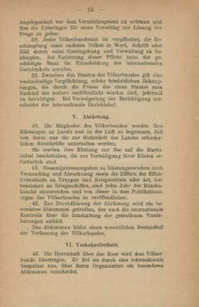 V. Abrüstung