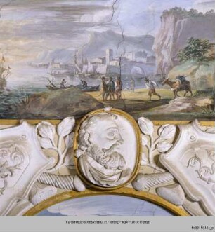 Die Apotheose des Hauses Meli Lupi und mythologische Szenen : Hafenszene