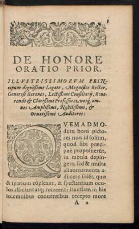 De Honore Oratio Prior.