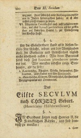 Das Eilfte Secvlvm nach Christi Geburt (Henriciano-Hildebrandicum)