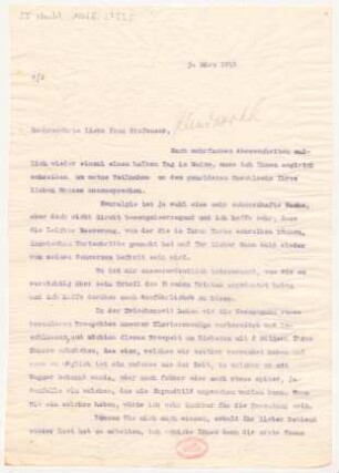 Brief an Karl Klindworth : 03.03.1914
