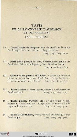 Tapis (Nr. 52-59)