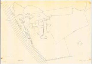 Grünfläche an der Verwaltungsschule Kolksbruch bei Hilden: Lageplan 1:500 (Zeichnung des Architekten)