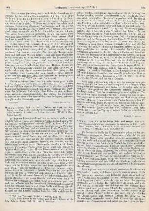 693-694 [Rezension] Munck, Johannes, Christus und Israel