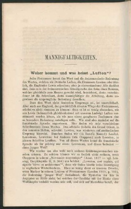 Mannigfaltigkeiten.