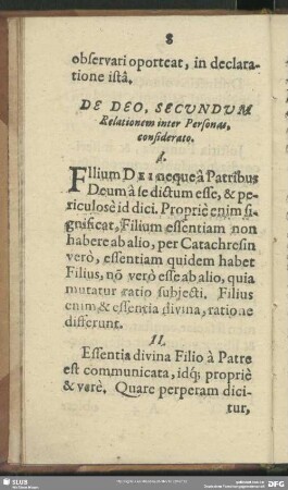 De Deo, Secundum Relationem inter Personas, considerato