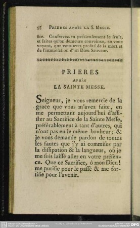 Prieres Après La Sainte Messe