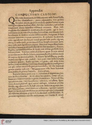 Apendix conductoris carolini