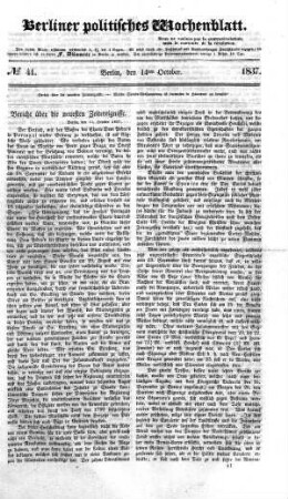 No 41, 14. Oktober 1837