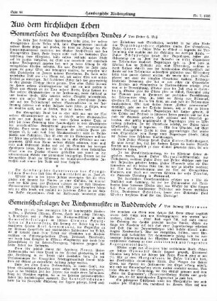 Aus dem kirchlichen Leben