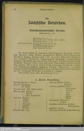 III. Behördenverzeichnis : III. Sächsische Behörden