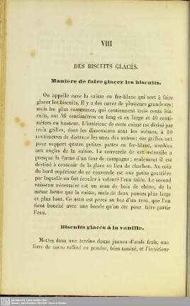 VIII. Des biscuits glacés
