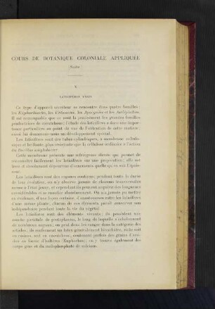 Cours De Botanique Coloniale Appliquée.