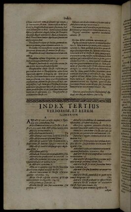 Index Tertius Verborum, Et Rerum Illustrium.