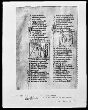 Le pélerinage de la vie humaine — Zwei Miniaturen, Folio 29verso