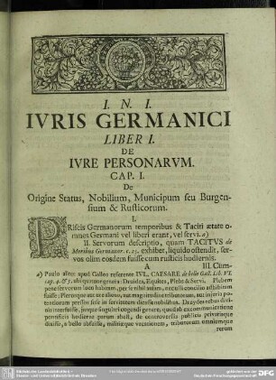 Liber I. De Iure Personarum