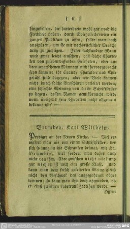 Brumbey, Karl Willhelm