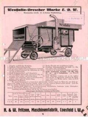 Westfalia-Drescher Marke E. D. W.
