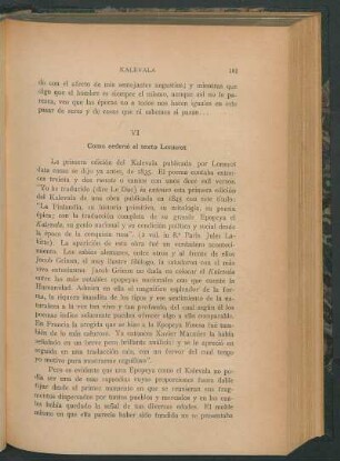 VI. Como ordenó el texto Lonnrot
