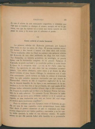 VI. Como ordenó el texto Lonnrot