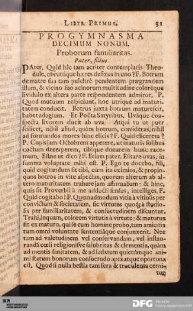 Progymnasma Decimum Nonum. Proborum familiaritas.