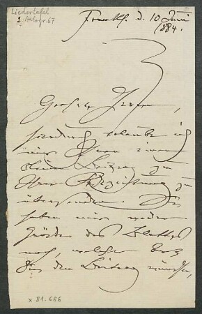 Brief von Clara Schumann an Mainzer Liedertafel