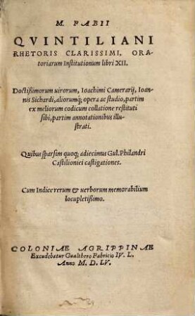 Oratoriarum institutionum libri duodecim