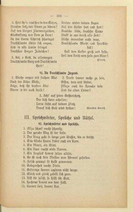 III. Sprichwörter, Sprüche und Rätsel