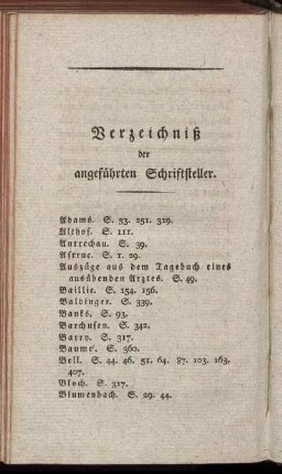 Verzeichniß der angeführten Schriftsteller