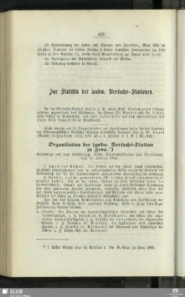 Zur Statistik der landw. Versuchs-Stationen