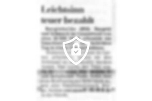 Leichtsinn teuer bezahlt