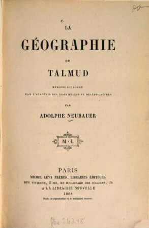 La Géographie du Talmud