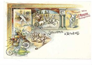 Athen - Aufschrift: "Griechische Weine. J. F. Menzer, Neckargemünd"