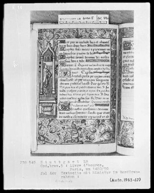 Lateinisches Stundenbuch (Livre d'heures) — David vor der Bundeslade, Folio 44verso