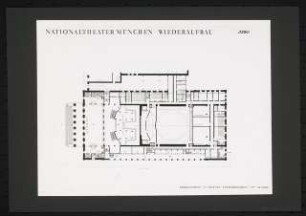 Nationaltheater, München Wettbewerb: Grundriss Erdgeschoss / Bühnenuntergeschoss 1:200