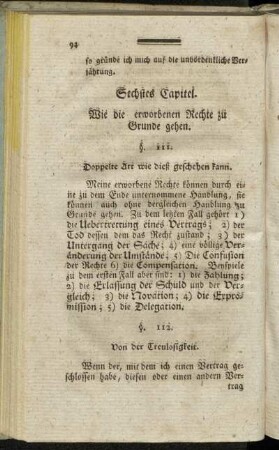 Sechstes Capitel. Wie die erworbenen Rechte zu Grunde gehen.