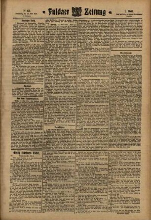 Zweite Ausgabe vom Donnerstag, den 19. Mai 1910.