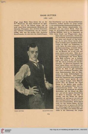 37: Hans Sutter : (1887-1916)