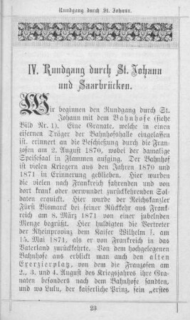 IV. Rundgang durch St. Johann und Saarbrücken