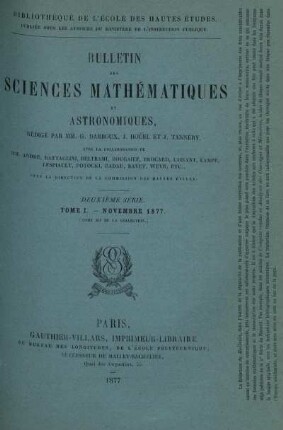Tome I. - Novembre 1877.