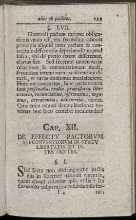 Cap. XII. De Effectu Pactorum Seuconventionum In Statu Libertatis Et Inter Gentes.
