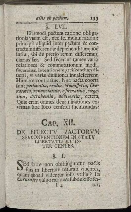 Cap. XII. De Effectu Pactorum Seuconventionum In Statu Libertatis Et Inter Gentes.