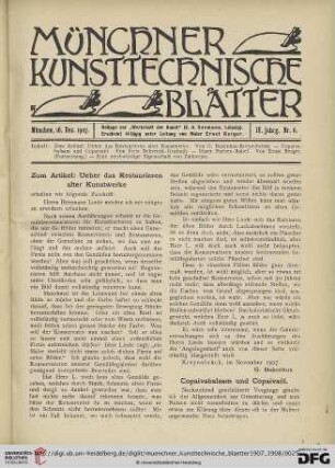 4: Zum Artikel: Ueber das Restaurieren alter Kunstwerke