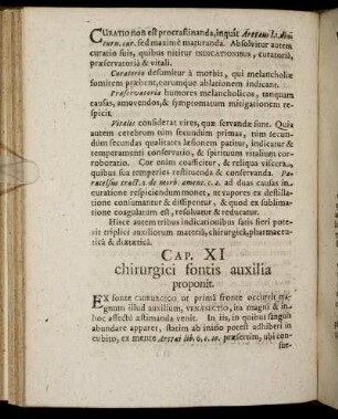 Cap. XI. chirurgici fontis auxilia proponit.