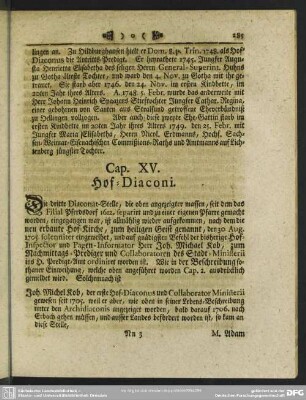 Cap. XV. Hof-Diaconi