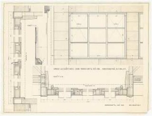 Geschäftshaus Cohn, Frankfurt/Main Umbau: Fensteransicht 1:10, Schnitte 1:1
