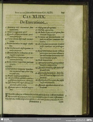 Caput XLIIX. De Executione